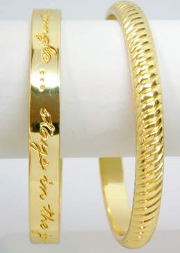 Designer Lilly Pulitzer Gold Tone Jungle & Ridged Bangle Bracelets 59.4g