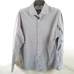 Hugo Boss Men Blue Stripe Button Up Shirt XL
