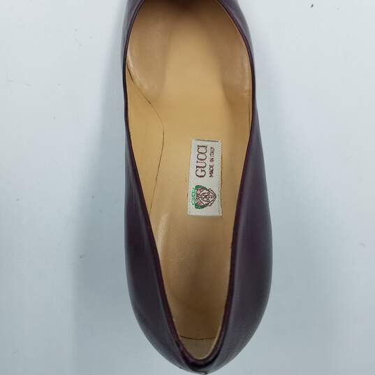 Gucci Leather Pump Women's Sz.35 Maroon image number 7