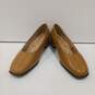 NWOB Womens Beige Leather Comfort Slip On Square Toe Block Pump Heels Size 7.5 image number 1