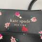 Kate Spade Womens Black Pink Floral Leather Double Handle Staci Laptop Tote Bag image number 6