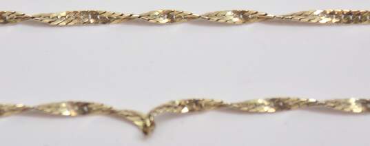 14K Yellow Gold Twisted Herringbone Chain Necklace for Repair 1.7g image number 7