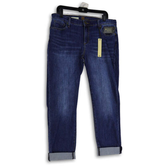 NWT Womens Blue Denim Medium Wash 5 Pocket Design Straight Jeans Size 12 image number 1