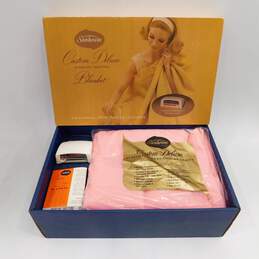 1960s Vintage Sunbeam Pink Custom Deluxe Automatic Electric Blanket IOB