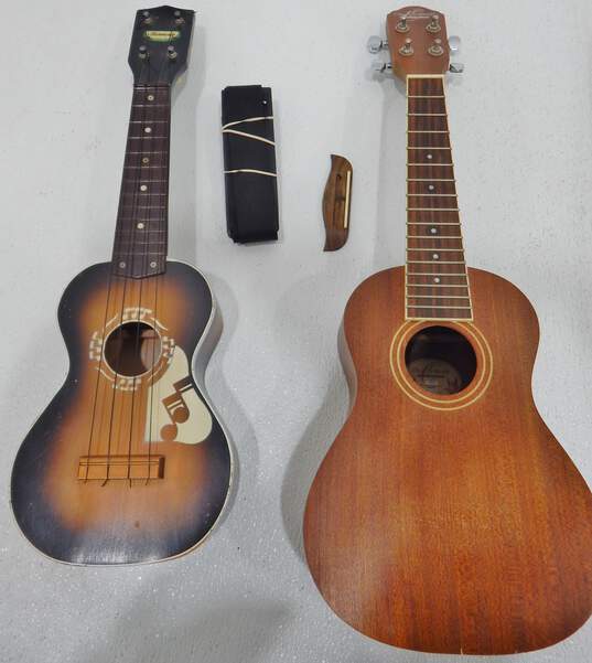Harmony (Soprano) and Oscar Schmidt OU2 (Concert) Ukuleles w/ Cases (Set of 2)(Parts and Repair) image number 2