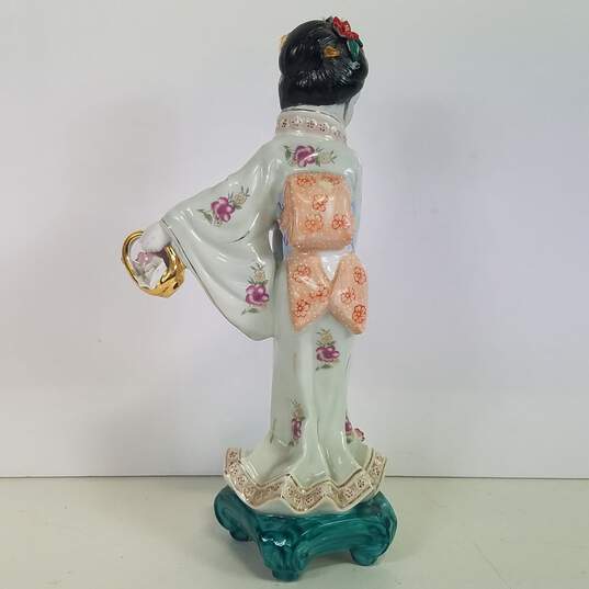Porcelain Asian Figurine  / Mid Century 12.5 in,. High Stature image number 3