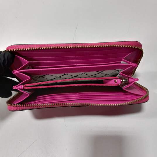 Kate Spade Pink Saffiano Leather Zip Around Wallet Clutch image number 5