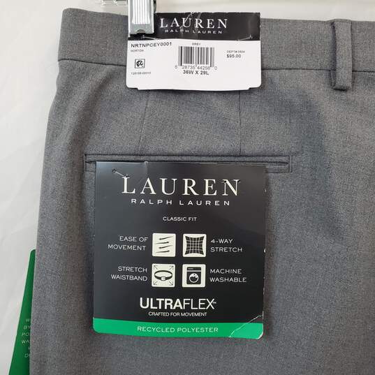 Lauren Ralph Lauren Men's Gray 4 Way Stretch Dress Pants 36x29 (DEFECT) image number 4
