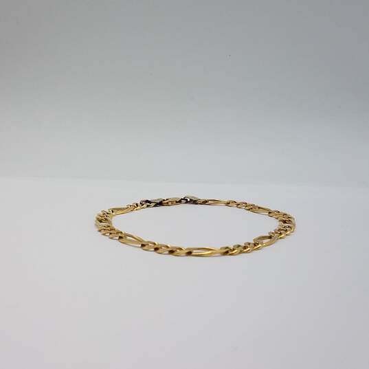 14k Gold Chunky 6.5mm 9.5 Inch Figaro Chain Bracelet/Anklet 13.3g image number 5