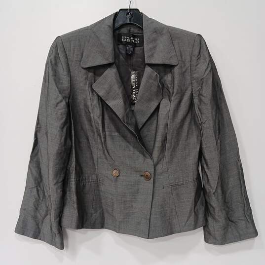 Ellen Tracey Women's Gray Suit Jacket Size 12P image number 1