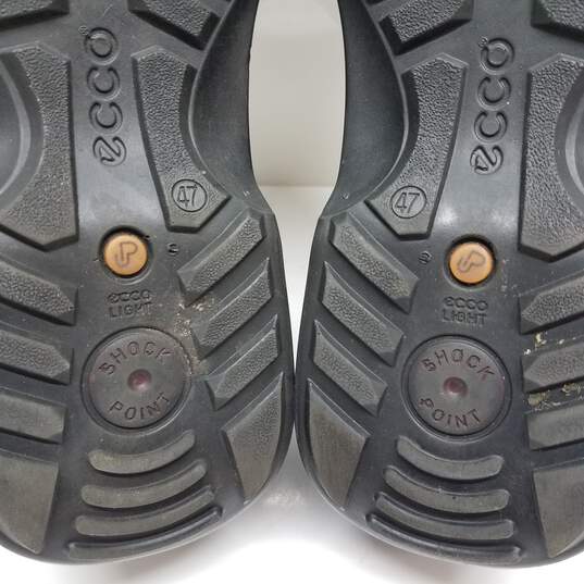 Men's black leather Ecco comfort work shoes size 47 image number 4
