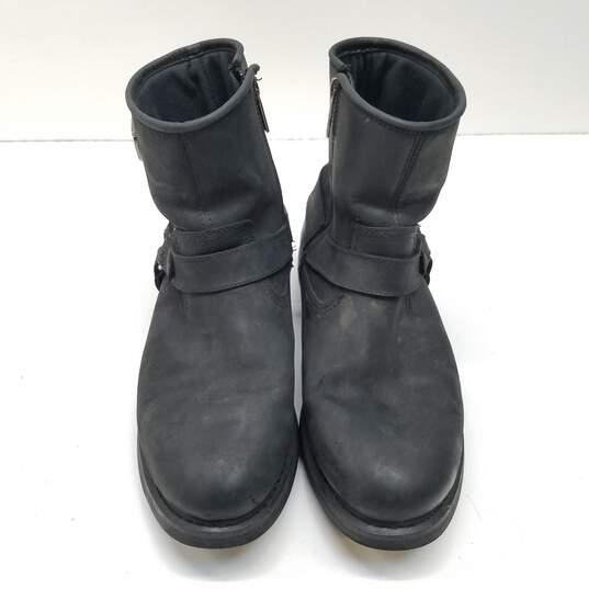 Harley Davidson Black Leather Harness Ankle Zip Boots Men's Size 11 M image number 5