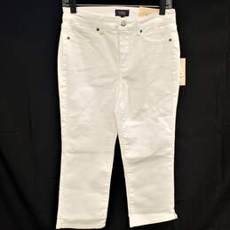 NYDJ NWT Harper Crop Jeans Optic White Denim Women's Size 6