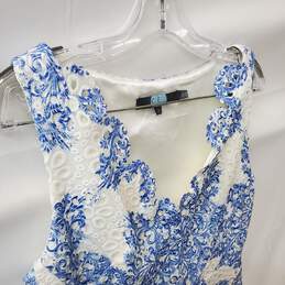 Women's White and Blue Floral Eva Franco Sundress Size 4 alternative image