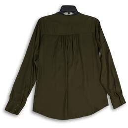 Express Womens Green Button Front Pleated Long Sleeve Blouse Top Size Medium alternative image