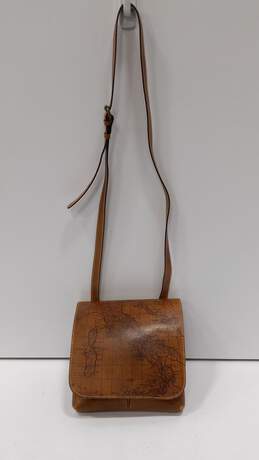 Patricia Nash Italian Leather Map Crossbody Bag Handbag Purse