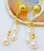 Elegant 14K Yellow Gold Pearl Drop Earrings for Repair 3.1g image number 1