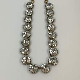 Designer J. Crew Gold-Tone Clear Crystal Cut Stone Link Chain Necklace alternative image