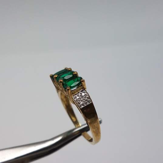 DDB 10k Gold Diamond Shamrock Sz 6 3/4 Ring 2.6g image number 9