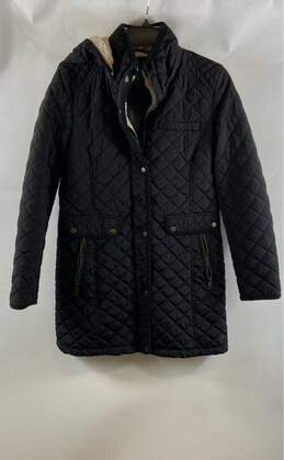 ST John's Bay Womens Black Long Sleeve Hooded Quilted Puffer Jacket Size M
