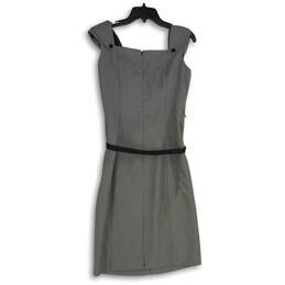 Tahari Womens Black White Square Neck Sleeveless Back Zip Sheath Dress Size 4 alternative image