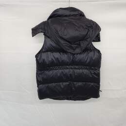 Athleta Black Nylon Hooded Down Puffer Vest WM Size S alternative image