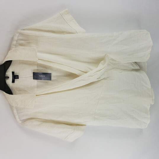 Alfani Women Soft White Deco Breeze Vneck Short Sleeve Blouse XL NWT image number 1