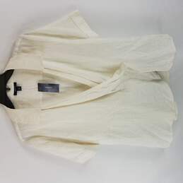 Alfani Women Soft White Deco Breeze Vneck Short Sleeve Blouse XL NWT