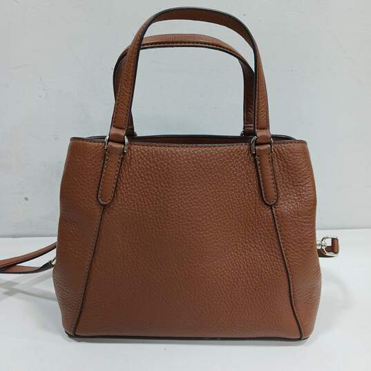 Kate Spade Pebble Grain Pattern Brown Satchel Style Shoulder Handbag image number 2