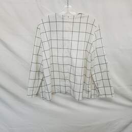 Zara White & Black Patterned Open Sleeve Top WM Size XL NWT alternative image