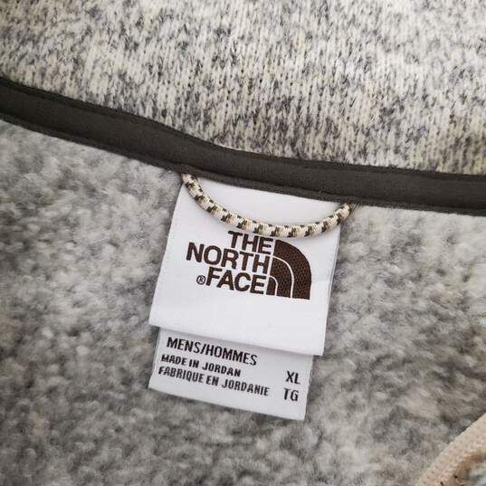 NWT The North Face MN's Gordon Lyons Heather Beige 1/4 Zip Fleece Pullover Size XL image number 3