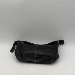 Coach Womens Black Leather Adjustable Strap Logo Charm Small Hobo Bag Purse alternative image