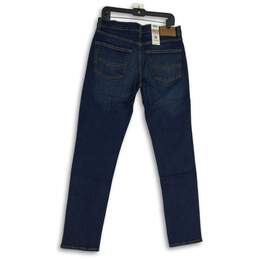 Mens Dark Blue Denim Pockets Stretch Slim Fit Skinny Leg Jeans Sz 10x29x30 alternative image