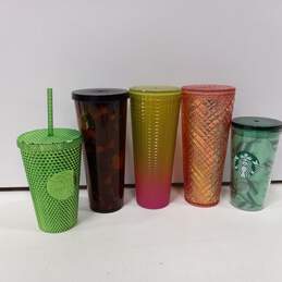 Bundle of 5 Assorted Starbucks Plastic Tumblers