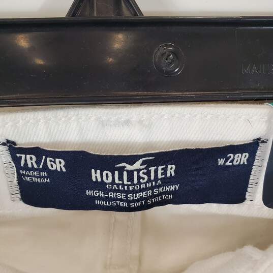 Hollister Women White High Rise Skinny Jean Sz 28R Nwt image number 2