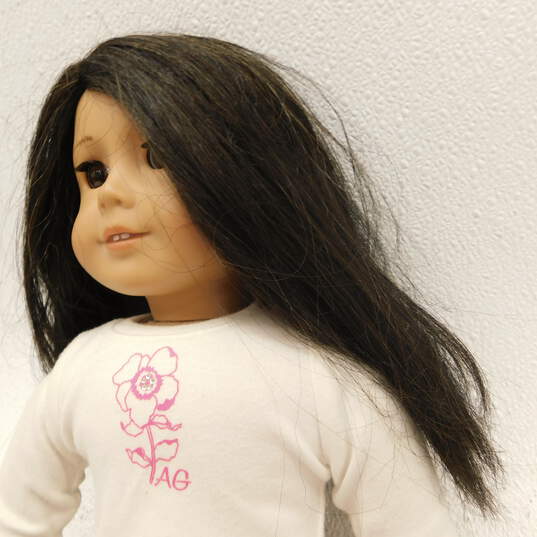 Pleasant Co American Girl Doll Black Hair Brown Eyes W/ Seans And White Shirt image number 2