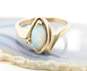 14K Yellow Gold Marquise Cut Opal Diamond Accent Ring 3.7g image number 3