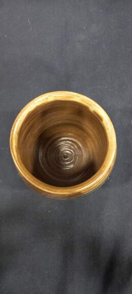 Signed Brown & Blue Glaze Pottery Vase alternative image