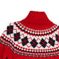 NWT Mens Red Knitted Long Sleeve Turtle Neck Pullover Sweater Size Large image number 1