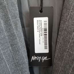 Nasty Gal gray pinstripe oversized blazer women's 4 tags alternative image