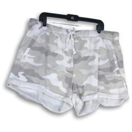 PINK Victoria's Secret Womens White Gray Camouflage Sweat Shorts Size XXL