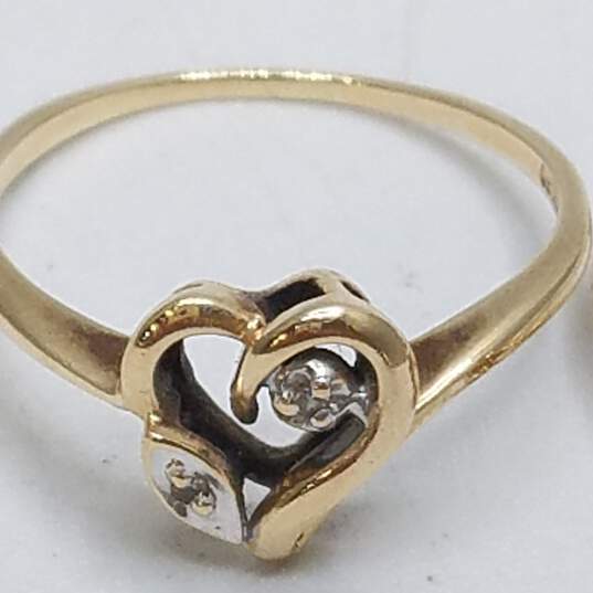 10K Gold Melee Diamonds Ring Bundle 3pcs. 4.3g image number 2