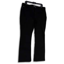 NWT Womens Black Dark Wash Regular Fit Pockets Denim Bootcut Jeans Size 18M