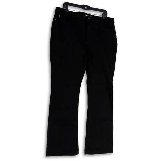 NWT Womens Black Dark Wash Regular Fit Pockets Denim Bootcut Jeans Size 18M image number 1