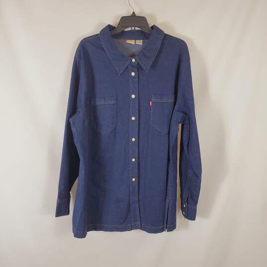 Levi's Men Blue Denim Long Sleeve Shirt 3X image number 1