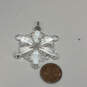 Designer Swarovski Silver-Tone Snowflake Ornament Crystal Cut Chain Pendant image number 3