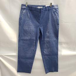 Loft The Riviera Slim Blue Cotton Blend Pants NWT Size 12