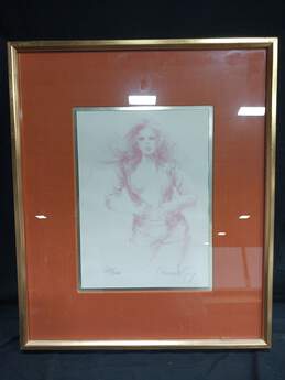 Pencil Portrait Print of Woman 228/300 By Courier King