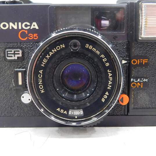 Konica C35 EF and Canon AF35M II Film Cameras w/ Cases (Set of 2) image number 10