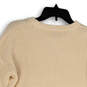 Womens White Long Sleeve Crew Neck Knitted Pullover Sweater Size Small image number 4